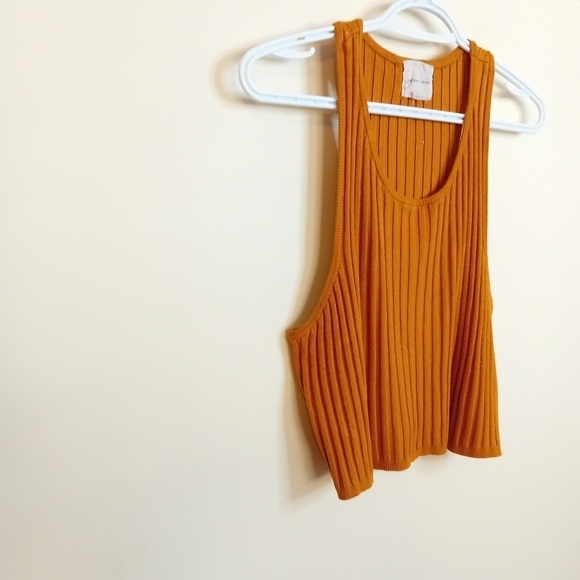 Urban Outfitters UO Silence +  Noice Mustard Ribbed Crop Tank Top Size Large - Picture 4 of 11